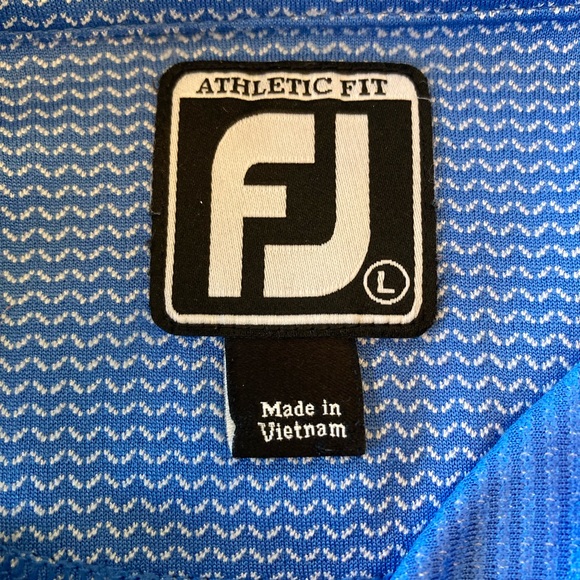 FootJoy FJ Mens Size Large Short Sleeve Polyester Blue Golf Polo Shirt athletic - Picture 2 of 7